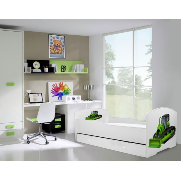 Łóżko PEPE + barierka J30 Spychacz ADRK FURNITURE