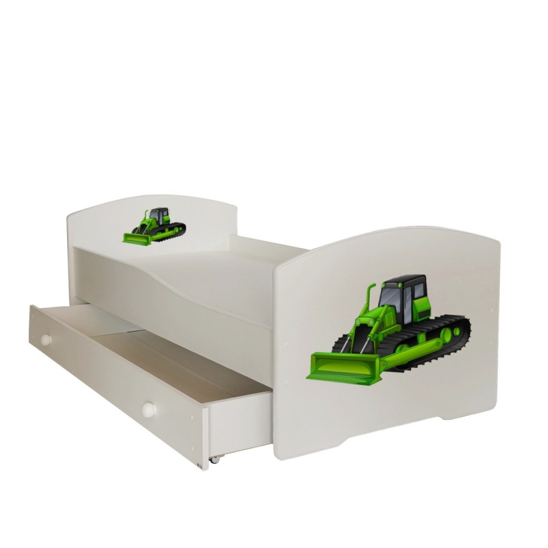 Łóżko PEPE + barierka J30 Spychacz ADRK FURNITURE
