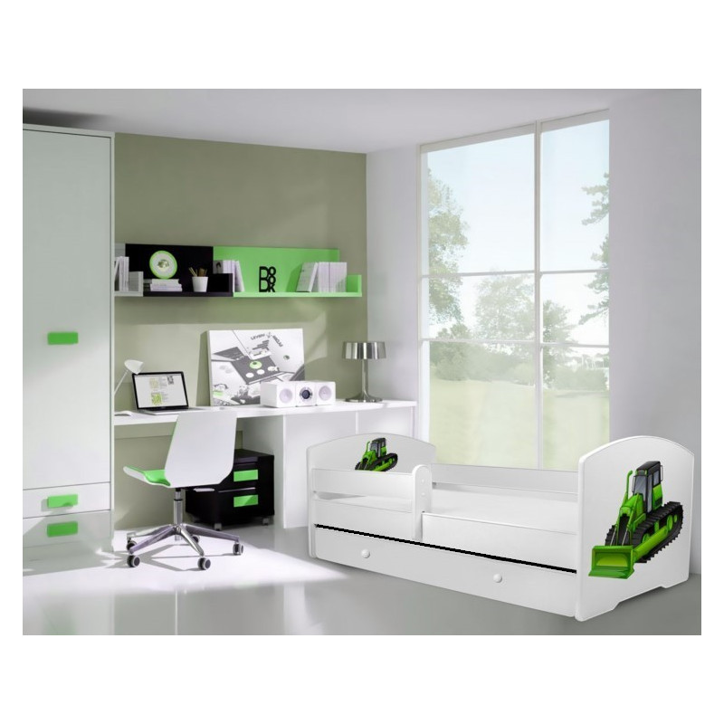 Łóżko PEPE + barierka J30 Spychacz ADRK FURNITURE
