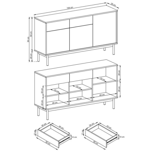 Komoda Basic - BK 154 Piaski Komoda Basic - BK 154 Piaski