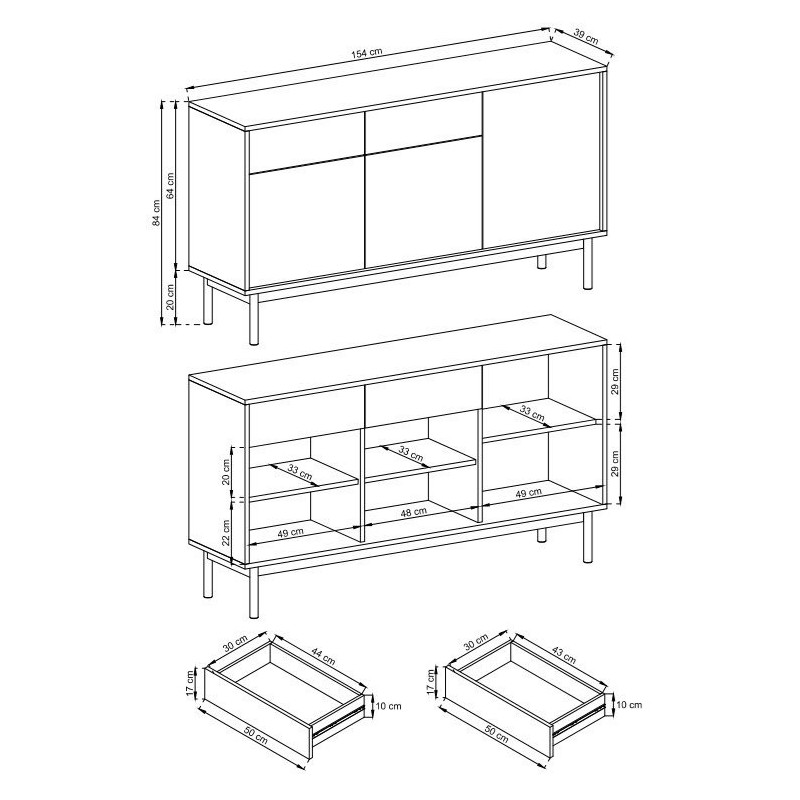 Komoda Basic - BK 154 Piaski