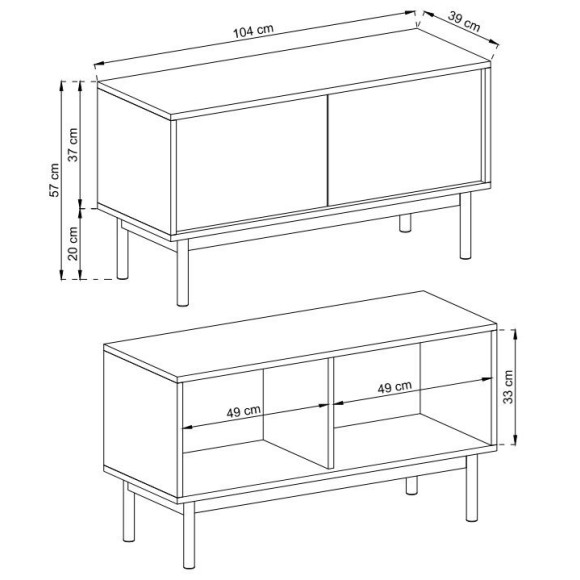 Komoda rtv Basic brtv 104 Piaski