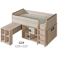 łóżko piętrowe z biurkiem Gumi G19 Dolmar z materacem