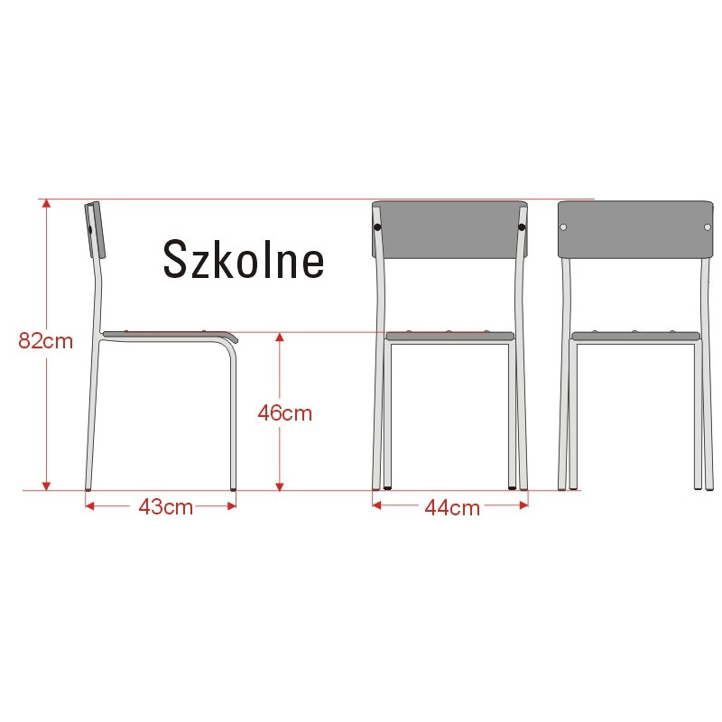 Krzesło metalowe szkolne Kliber
