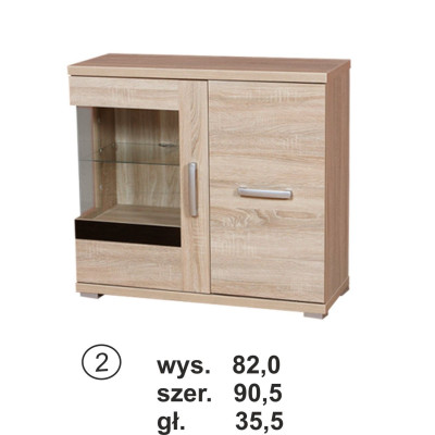 Soneo 2 - komoda witryna S2 Stolmex lewa