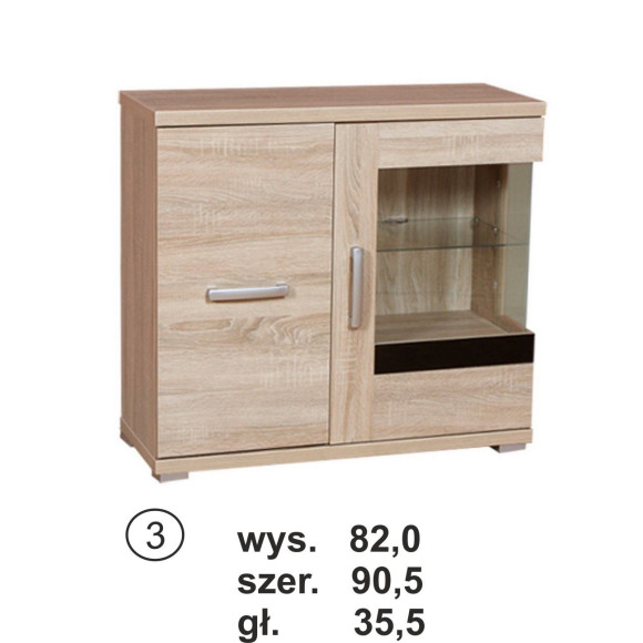 Soneo 2 - komoda witryna S3 Stolmex prawa Soneo 2 - komoda witryna S3 Stolmex prawa