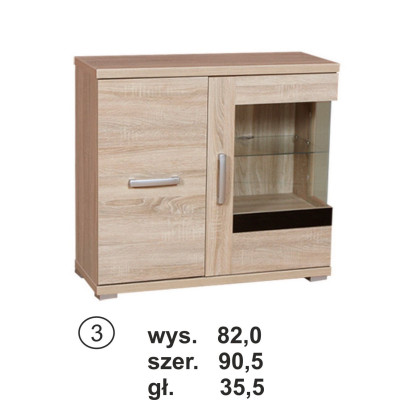 Soneo 2 - komoda witryna S3 Stolmex prawa