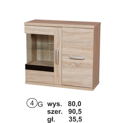 Soneo 2 - komoda witryna S4 Stolmex lewa